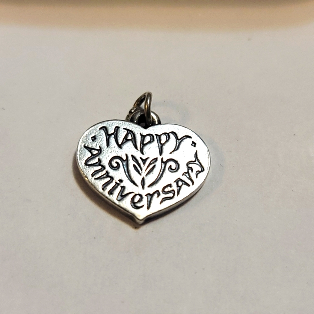 James Avery Sterling Silver Happy Anniversary  Heart Charm